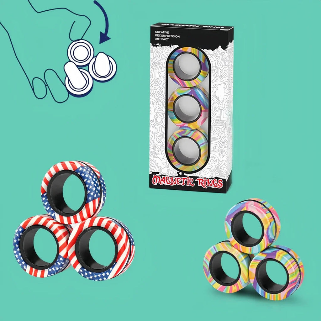 Magnetic Fidget Ring Spinner Set – Stress-Relief Rings
