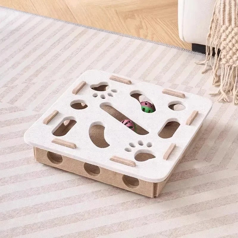 Felt Cat Puzzle Toy Box – Interactive Hide-and-Seek Enrichment