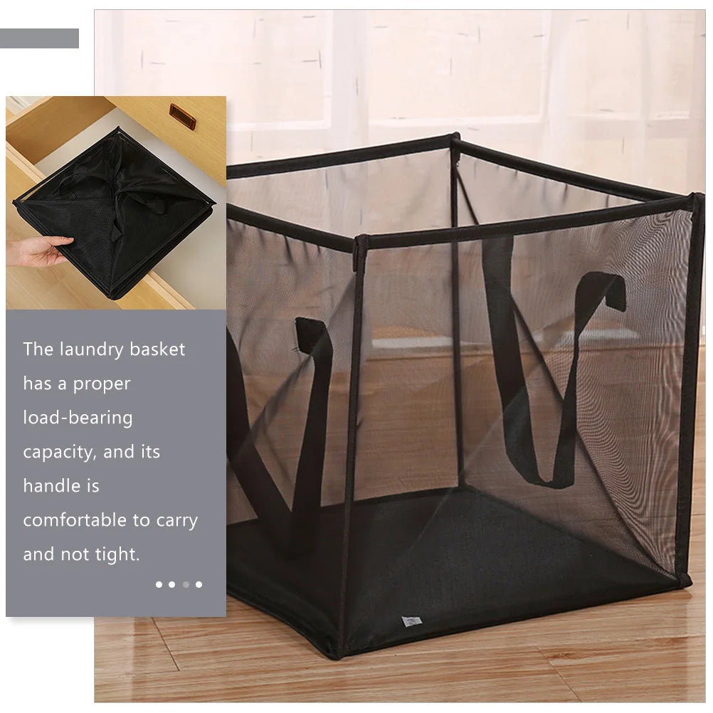 Foldable Mesh Laundry Hamper – Collapsible Basket with Handles
