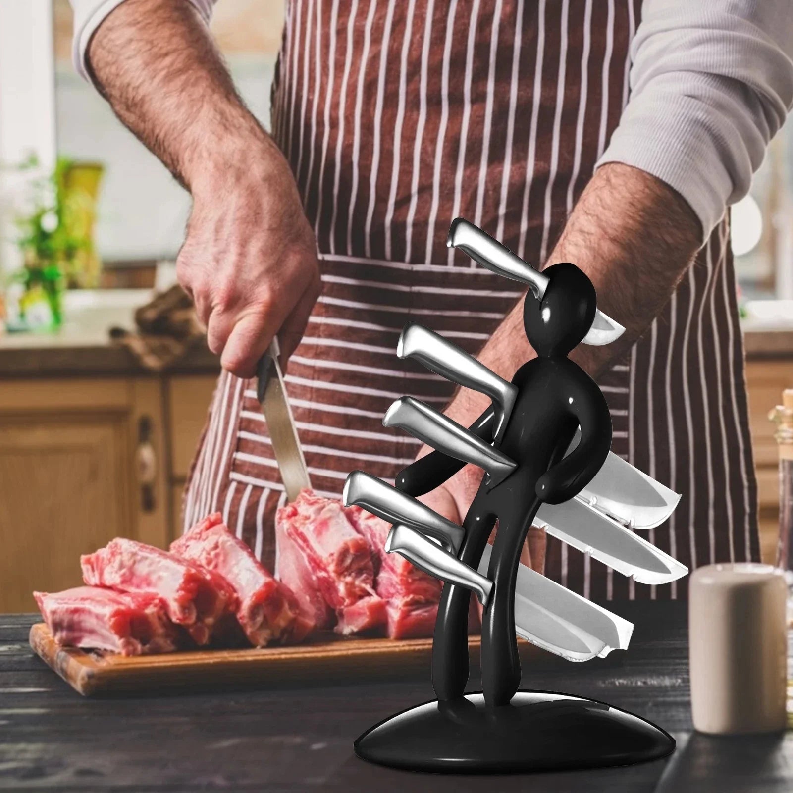 Humanoid Knife Holder Set – Creative Kitchen Knife Block