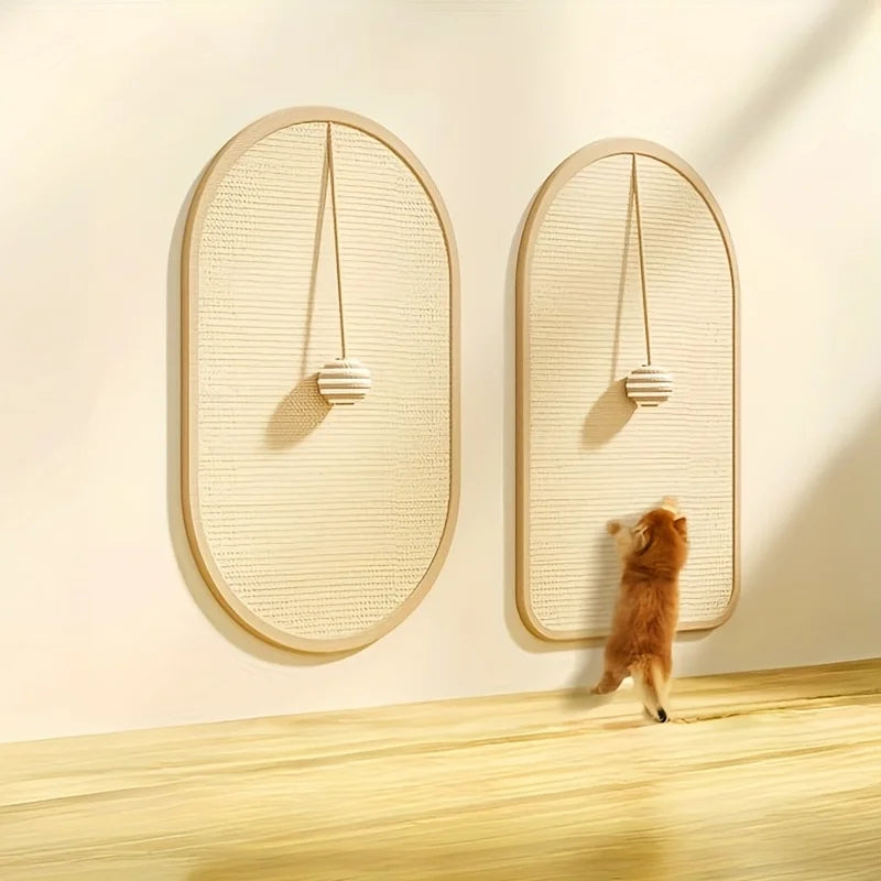 Wall-Mounted Sisal Cat Scratch Pad – 3-in-1 Scratcher