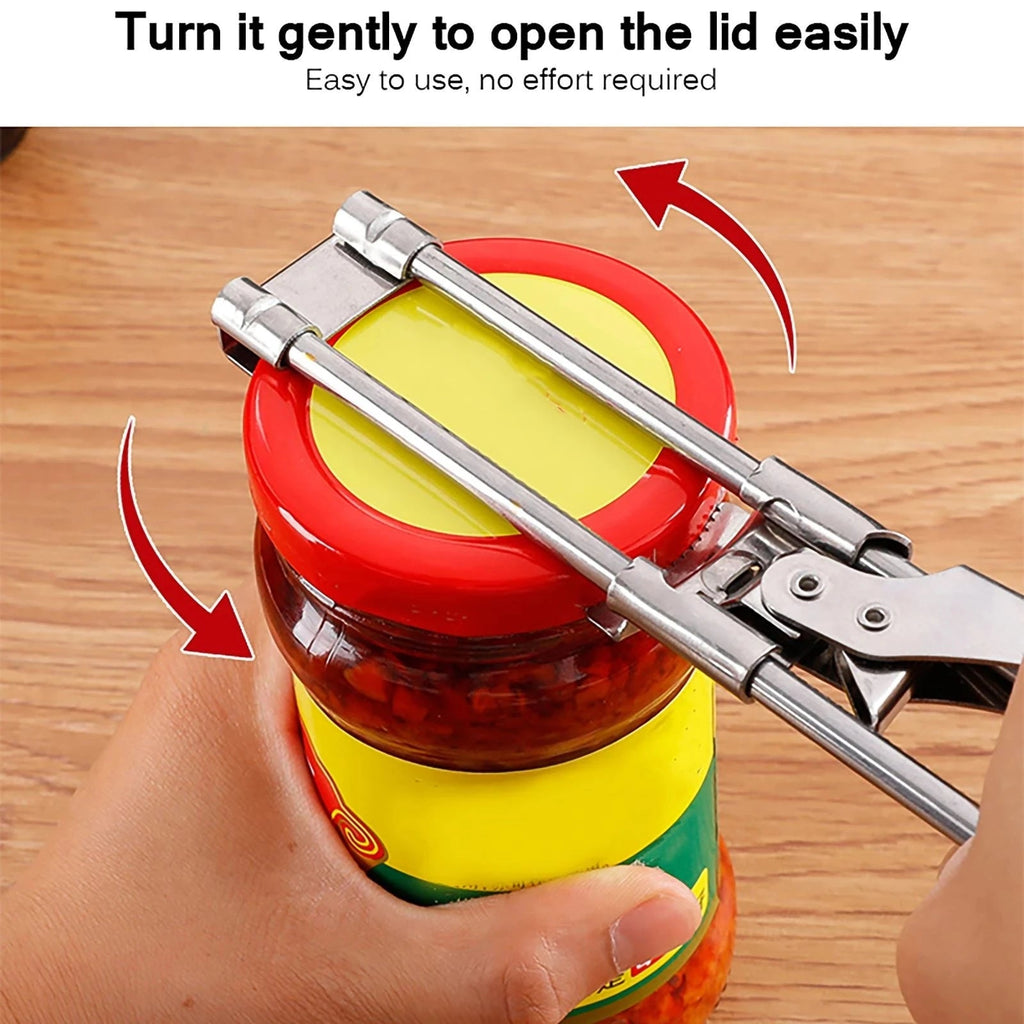 Adjustable Stainless Steel Jar Opener – Multi-Function Lid Gripper
