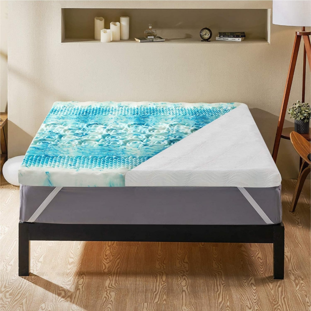 Cooling Egg Crate Foam Mattress Topper – Pressure-Relief Comfort