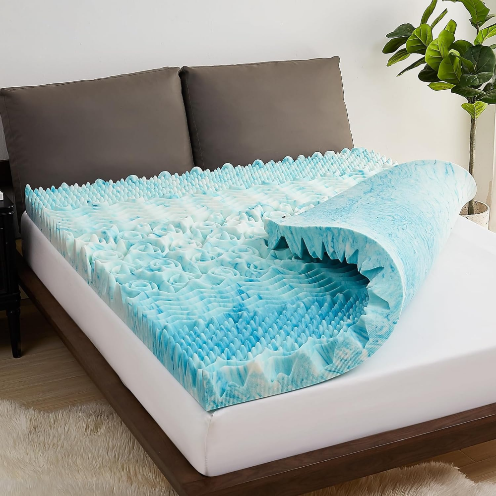 Cooling Egg Crate Foam Mattress Topper – Pressure-Relief Comfort