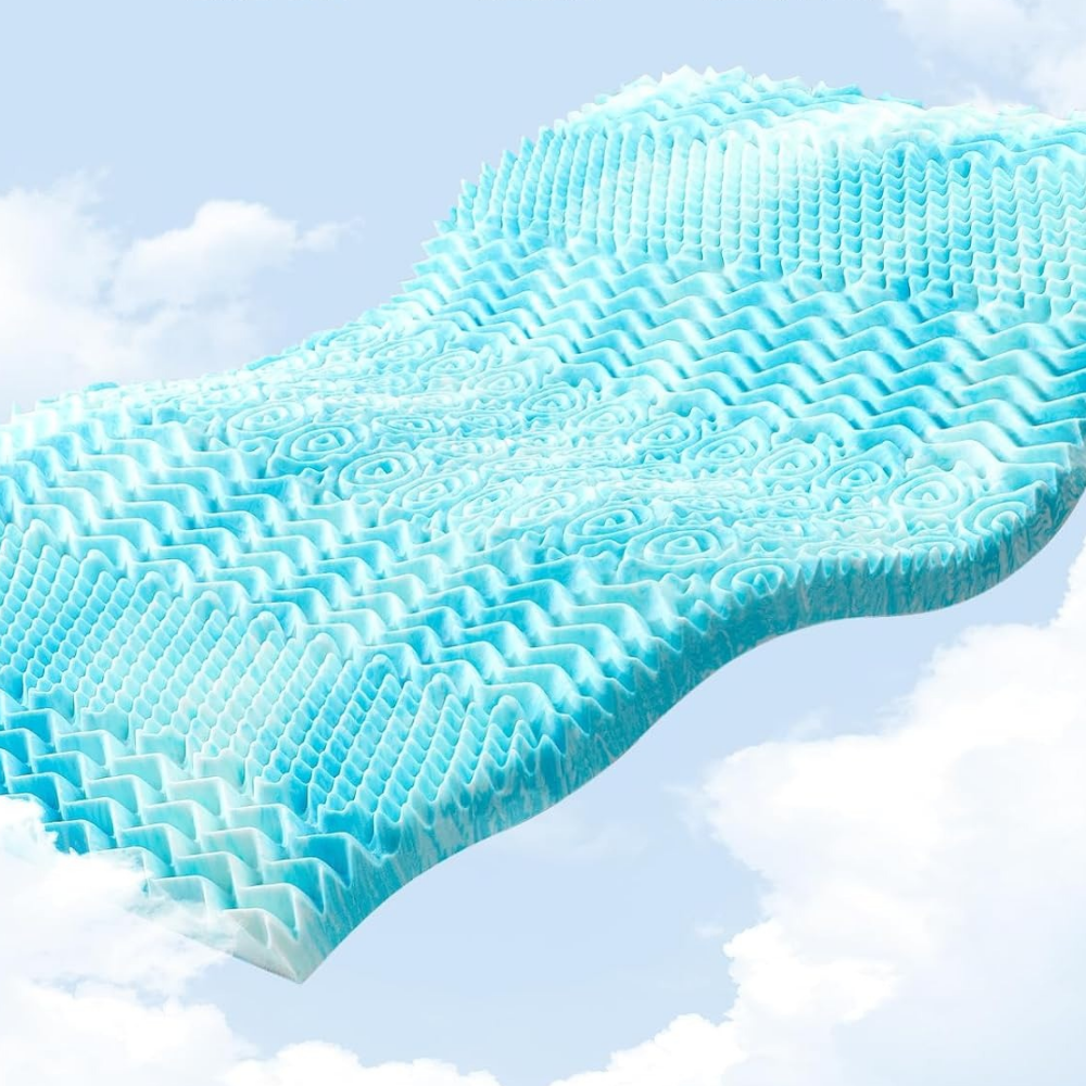 Cooling Egg Crate Foam Mattress Topper – Pressure-Relief Comfort