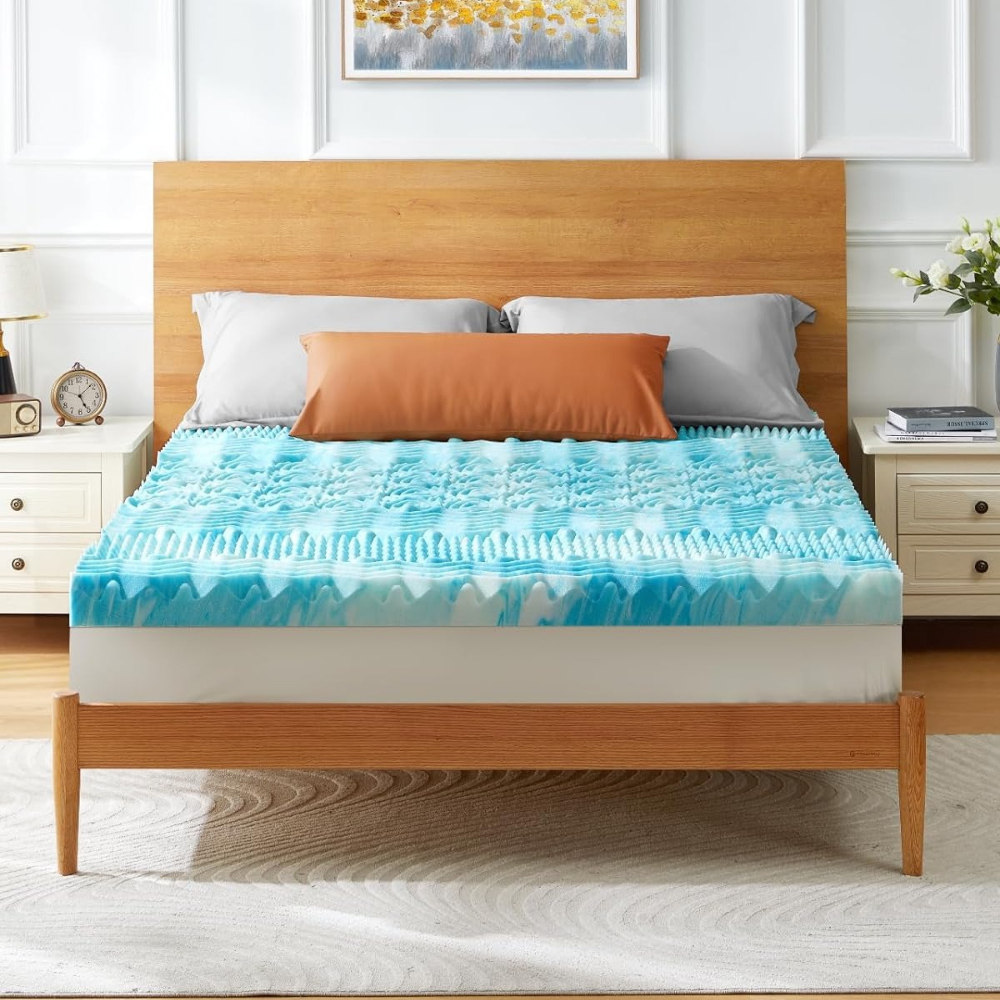 Cooling Egg Crate Foam Mattress Topper – Pressure-Relief Comfort