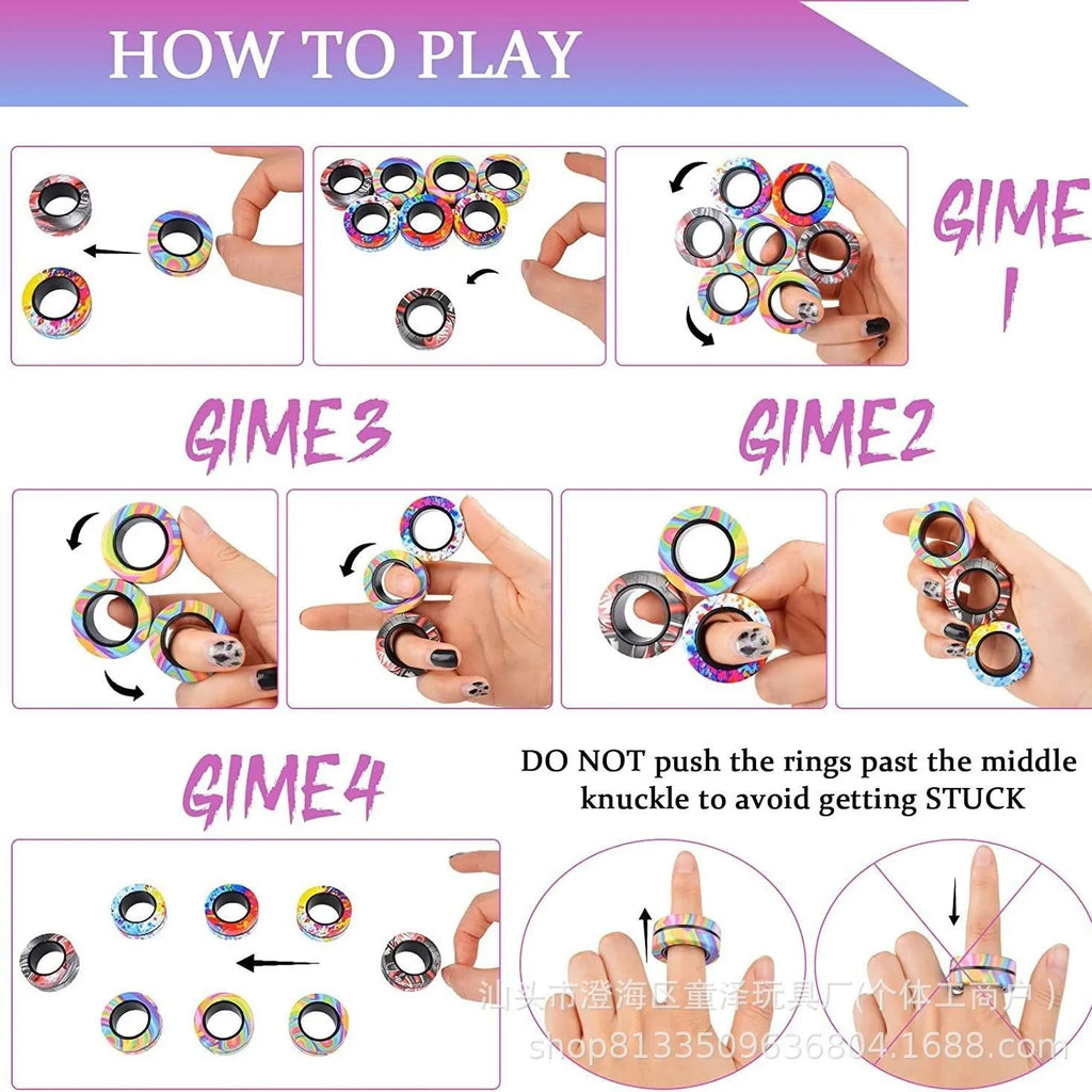 Magnetic Fidget Ring Spinner Set – Stress-Relief Rings