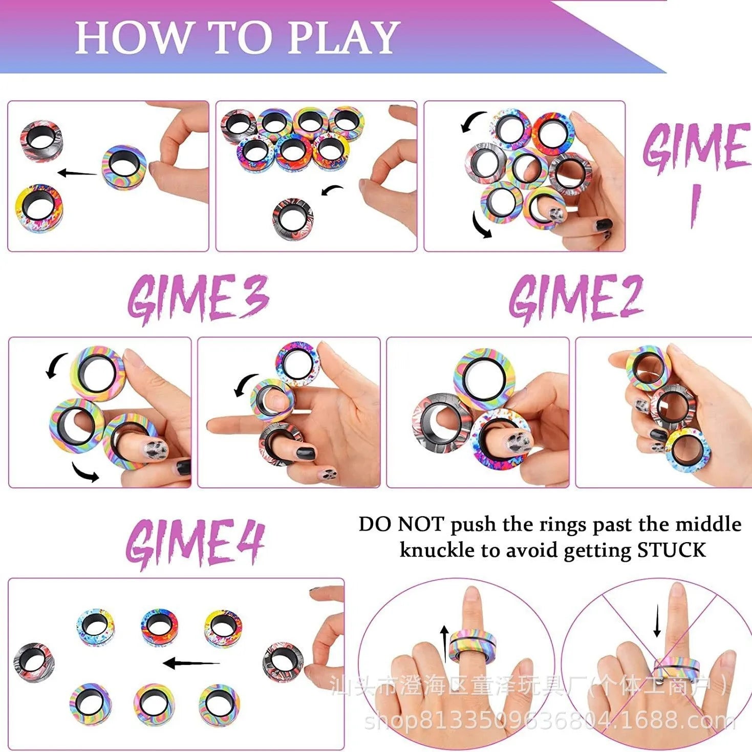 Magnetic Fidget Ring Spinner Set – Stress-Relief Rings