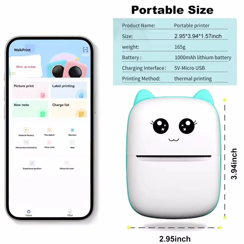 Mini Wireless Thermal Label Printer – Portable Sticker Maker