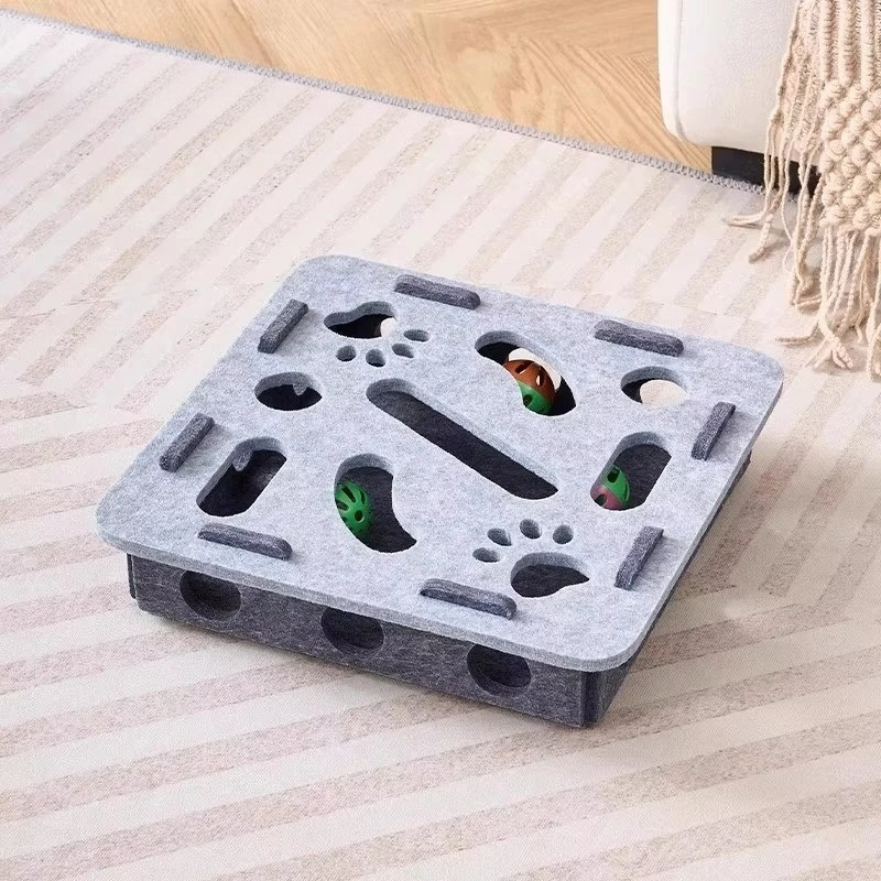 Felt Cat Puzzle Toy Box – Interactive Hide-and-Seek Enrichment