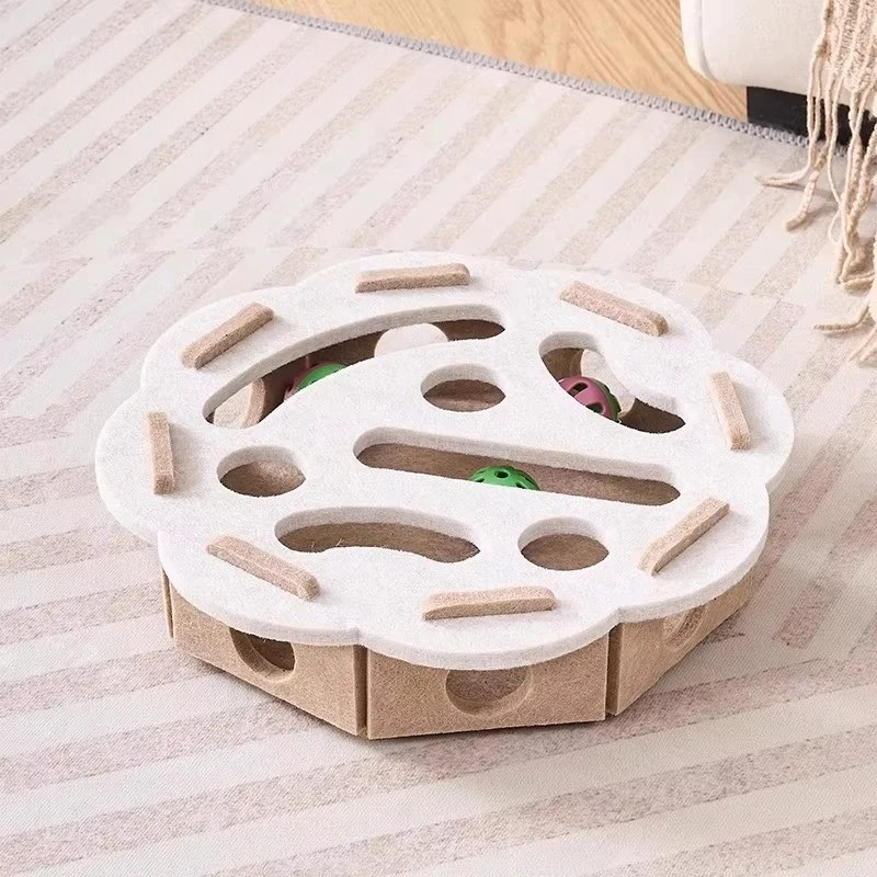 Felt Cat Puzzle Toy Box – Interactive Hide-and-Seek Enrichment