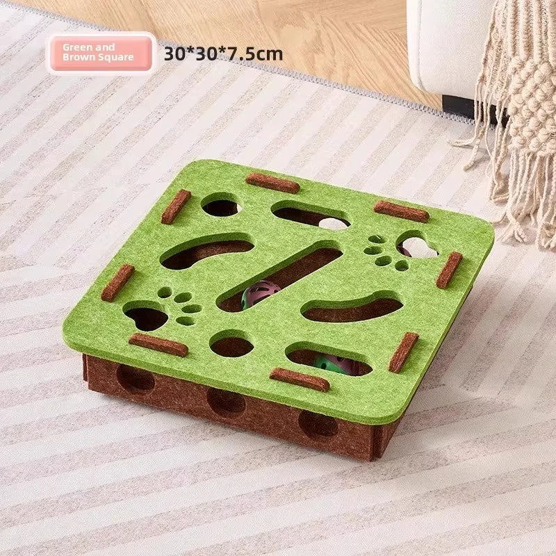 Felt Cat Puzzle Toy Box – Interactive Hide-and-Seek Enrichment