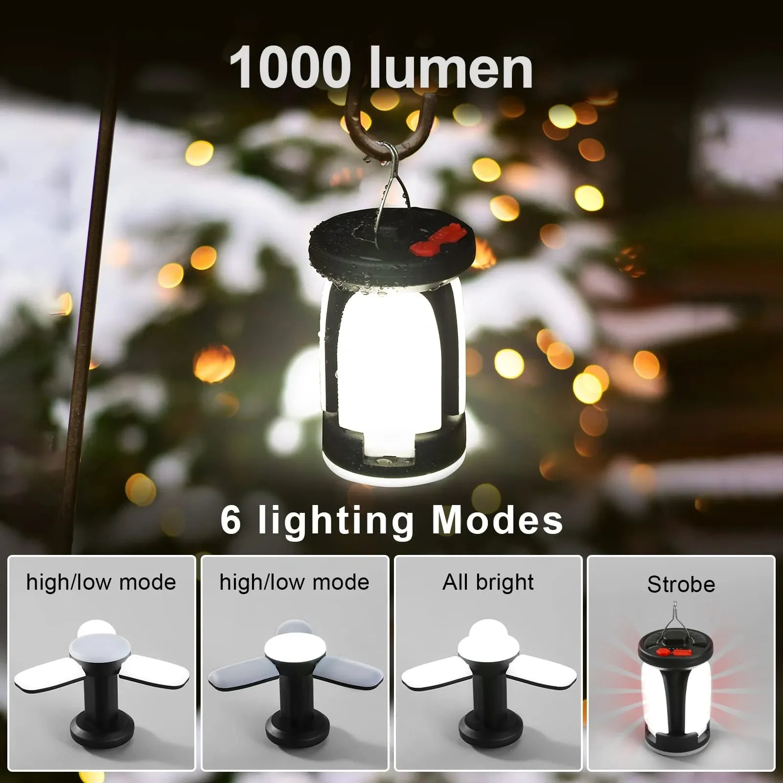 Solar Folding Camping Lantern – USB Rechargeable Leaf Light