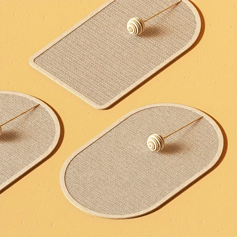 Wall-Mounted Sisal Cat Scratch Pad – 3-in-1 Scratcher