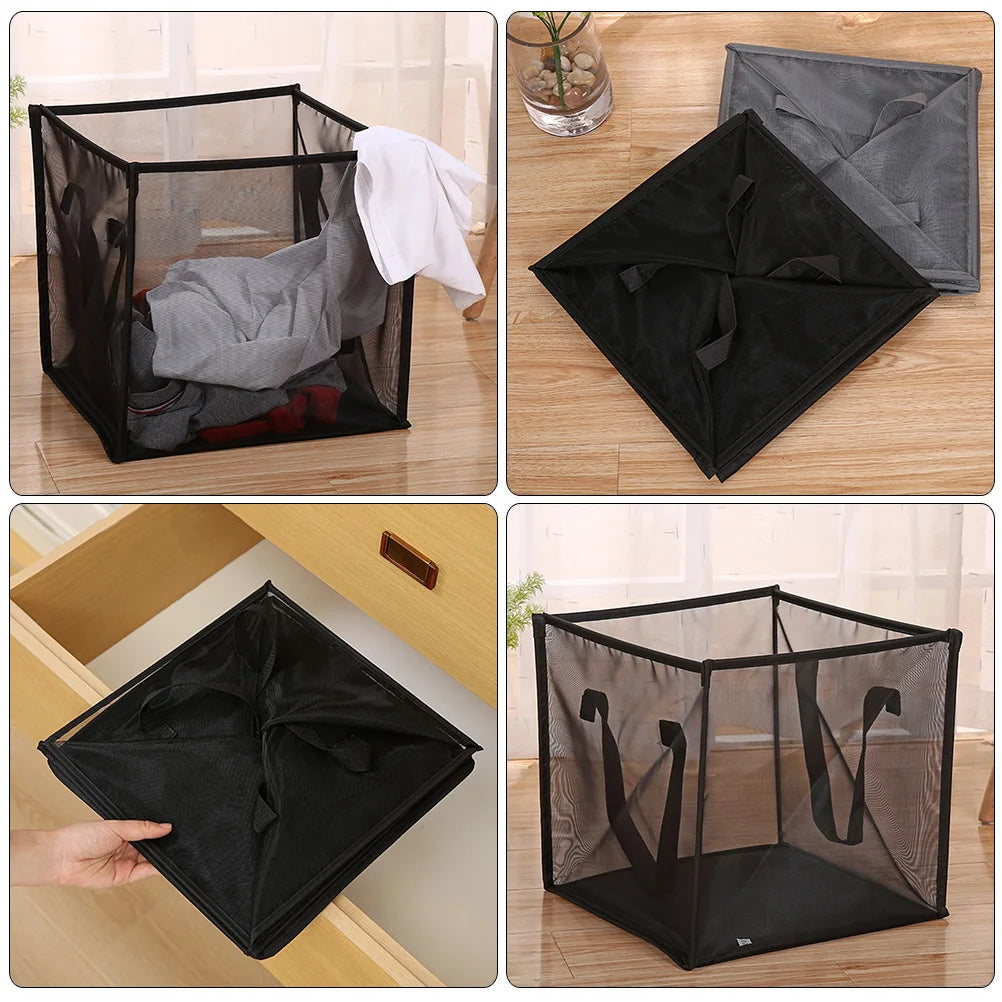 Foldable Mesh Laundry Hamper – Collapsible Basket with Handles