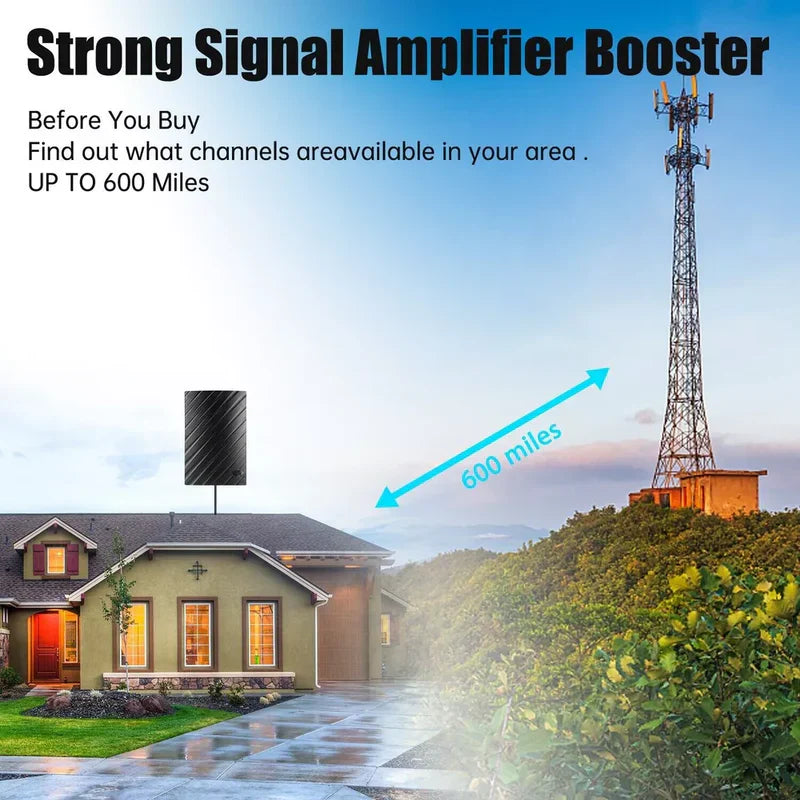 Long-Range Indoor HDTV Antenna – 4K Digital, 600-Mile Range