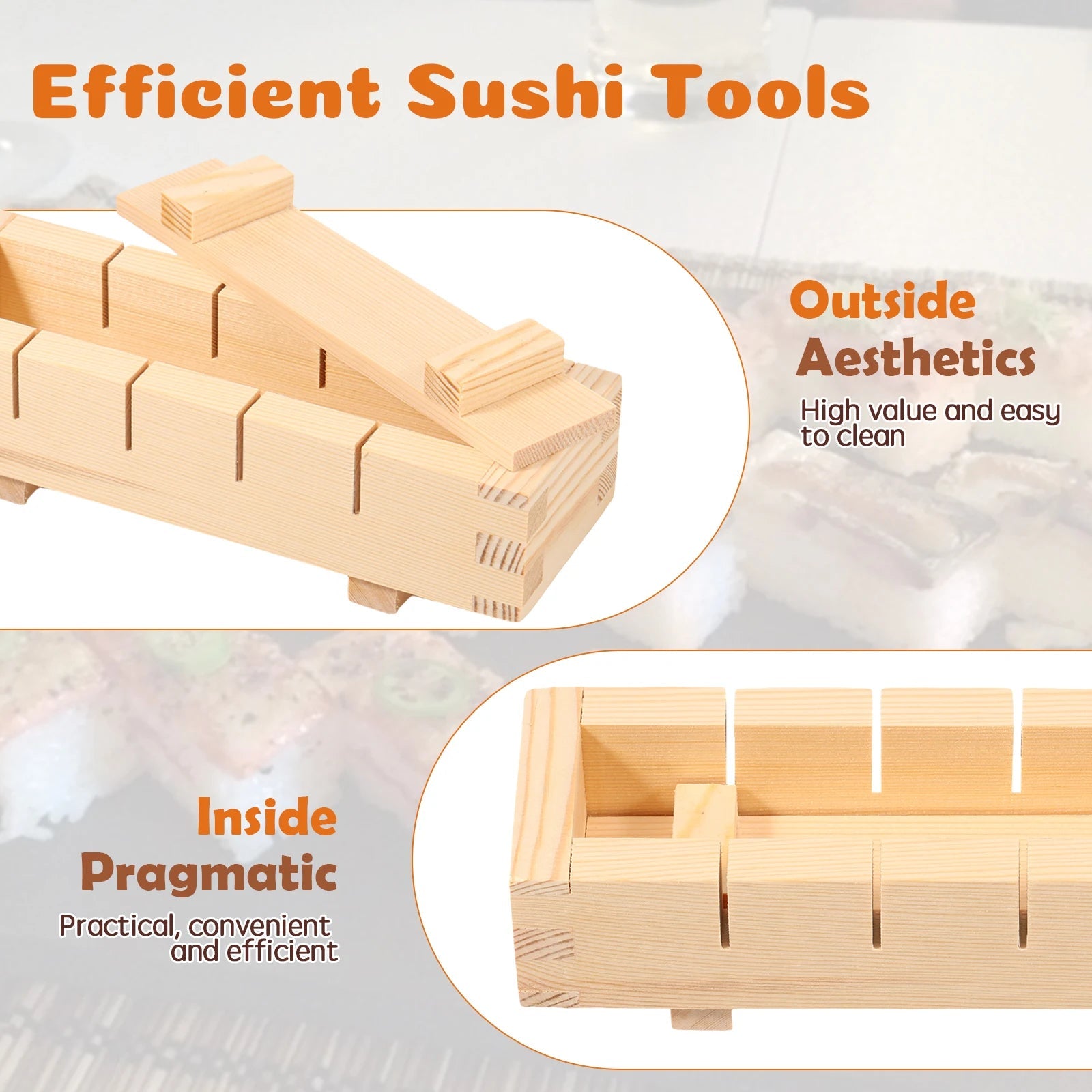 Wooden Sushi Maker – Handcrafted Rice Press Mold