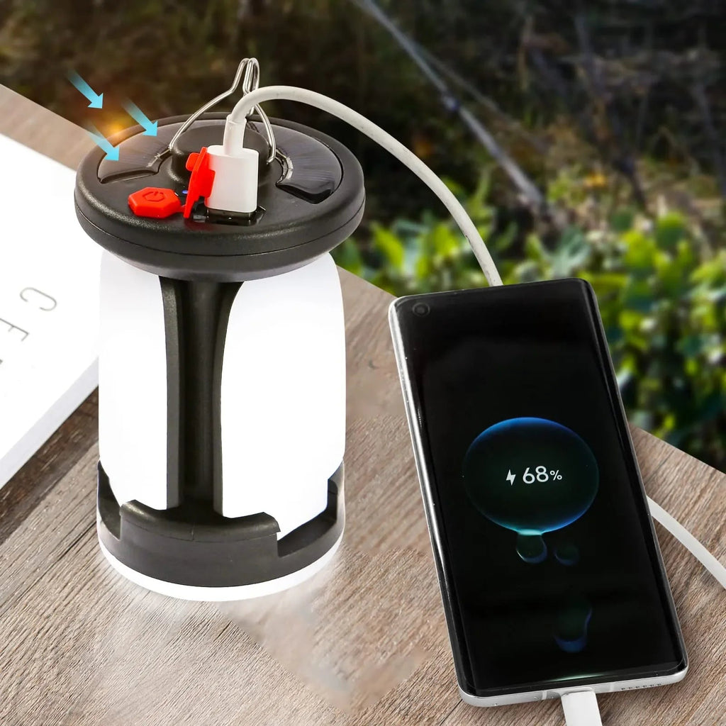 Solar Folding Camping Lantern – USB Rechargeable Leaf Light