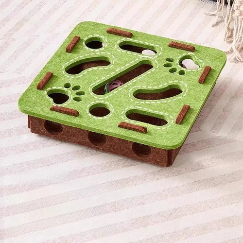 Felt Cat Puzzle Toy Box – Interactive Hide-and-Seek Enrichment