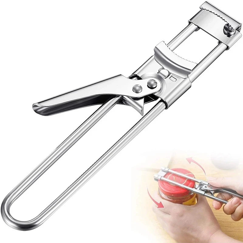 Adjustable Stainless Steel Jar Opener – Multi-Function Lid Gripper