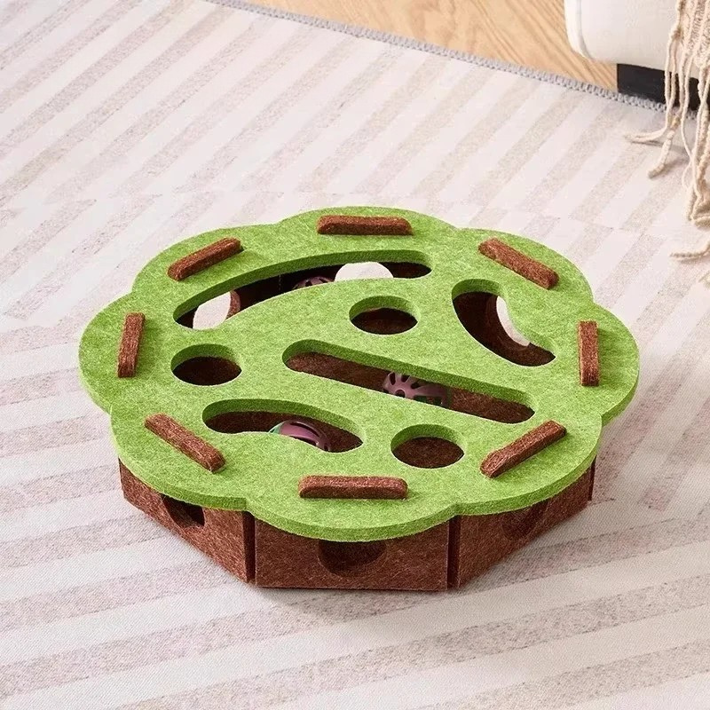 Felt Cat Puzzle Toy Box – Interactive Hide-and-Seek Enrichment
