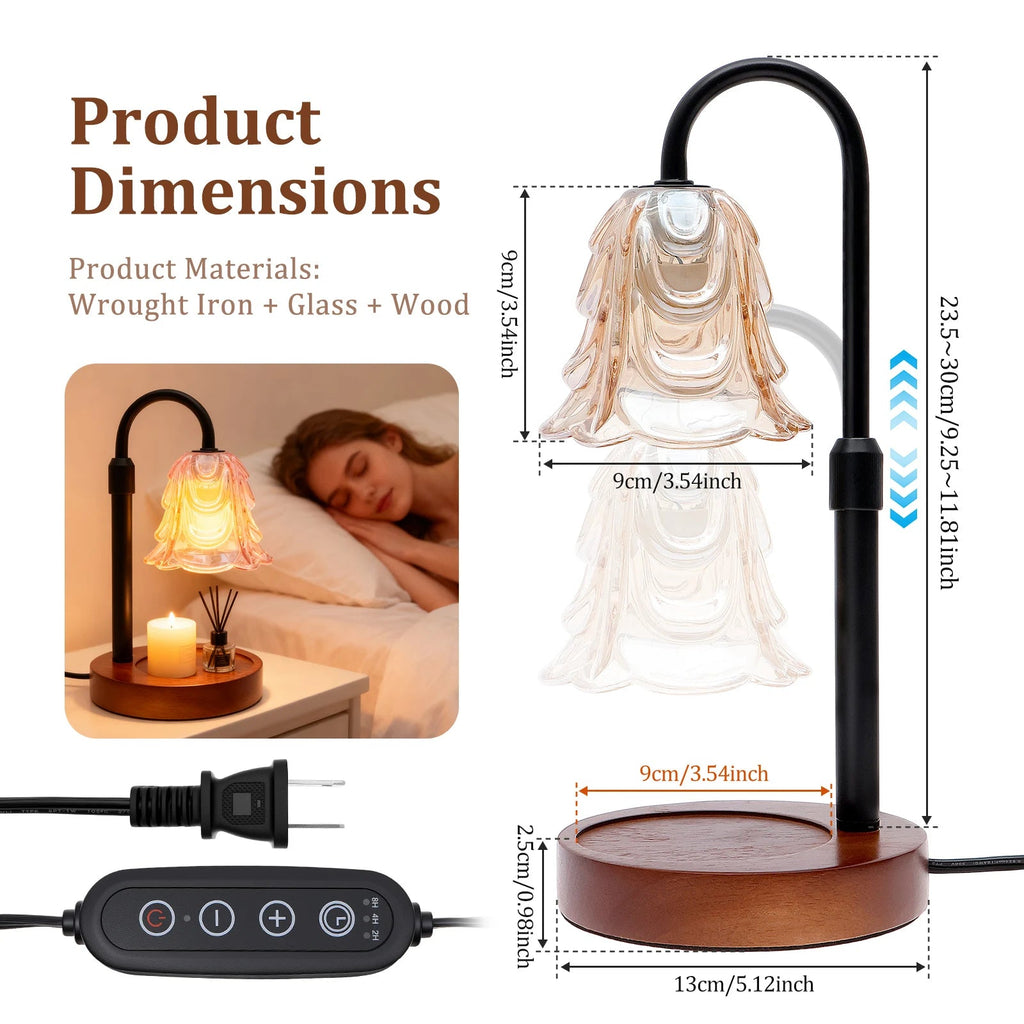 Flower Candle Warmer Lamp – Dimmable Scented Candle Heater