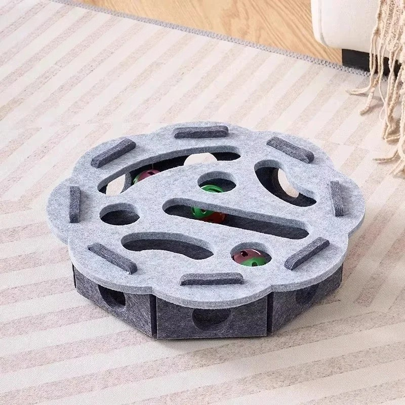 Felt Cat Puzzle Toy Box – Interactive Hide-and-Seek Enrichment