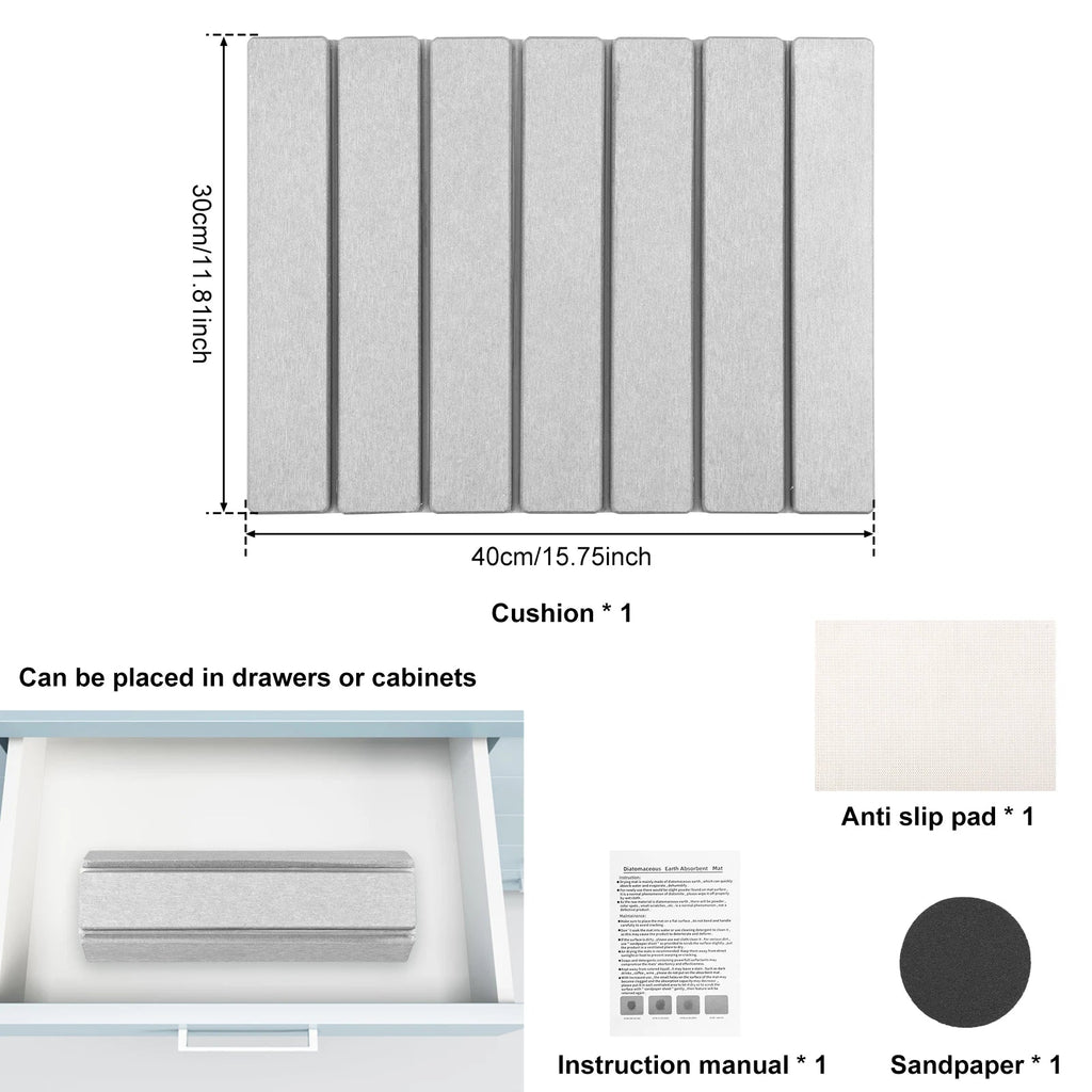 Foldable Diatomite Dish Drying Mat – Fast-Absorbing Stone Mat
