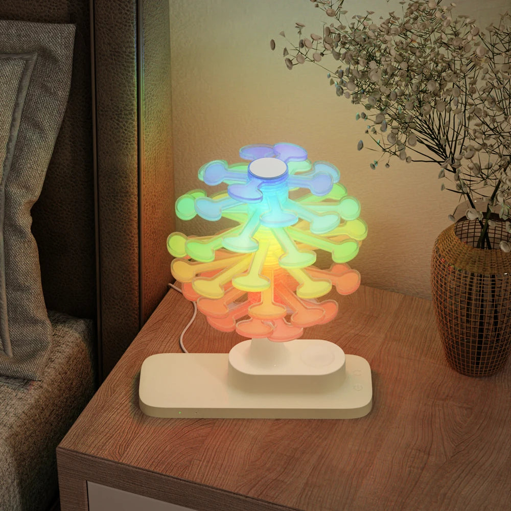 Spiral Tree Table Lamp – LED Mood Light with Wireless Charger
