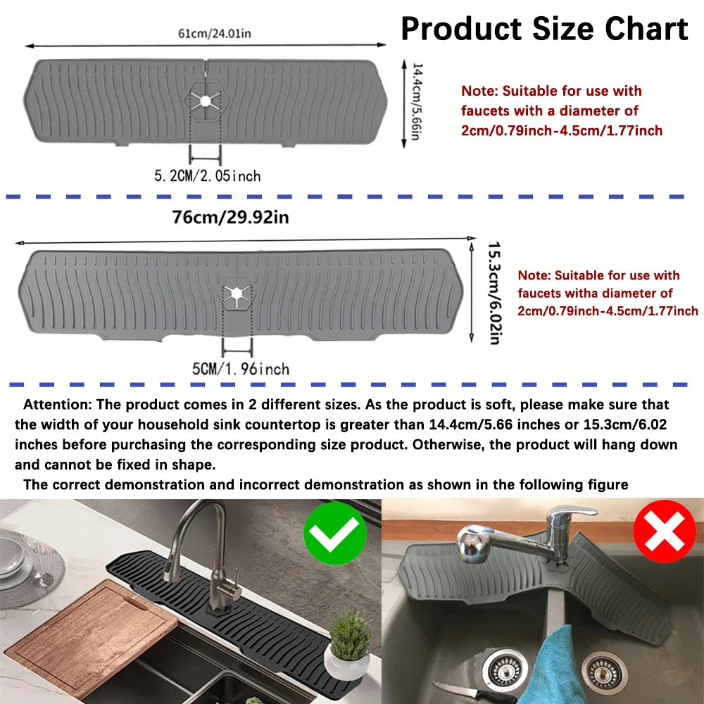 Silicone Sink Splash Guard – Kitchen Counter Water Barrier