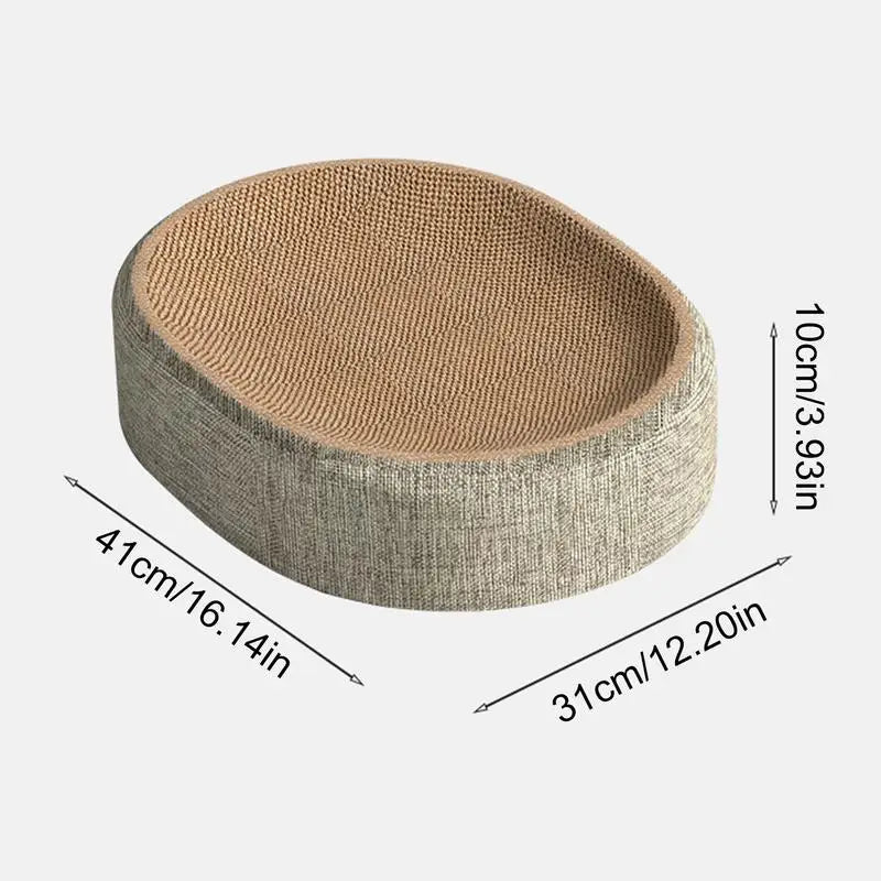 Oval Sisal Cat Scratcher Bed – 2-in-1 Lounge & Scratch Pad