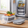 Foldable food storage containers with fresh food
