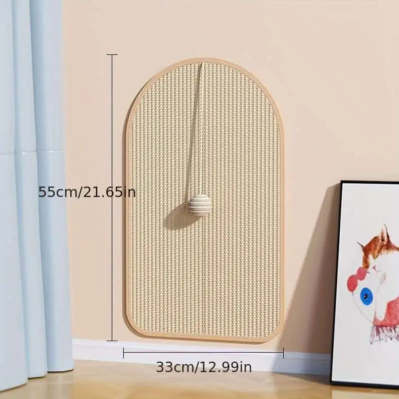 Wall-Mounted Sisal Cat Scratch Pad – 3-in-1 Scratcher