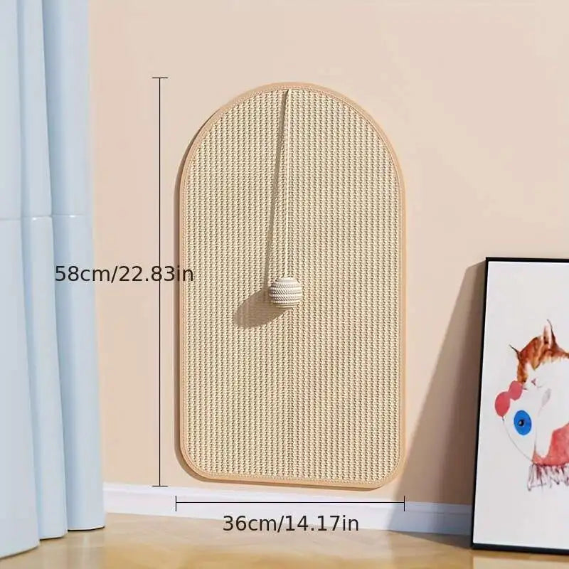 Wall-Mounted Sisal Cat Scratch Pad – 3-in-1 Scratcher